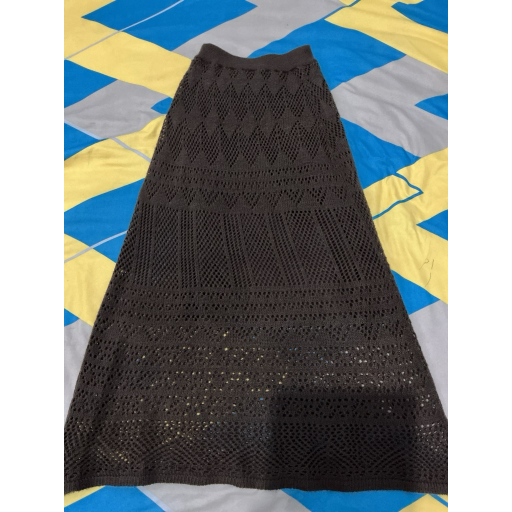PRELOVED Rok Rajut Jaring dengan Furing / Pantai / Beach Skirt Bohemian Style
