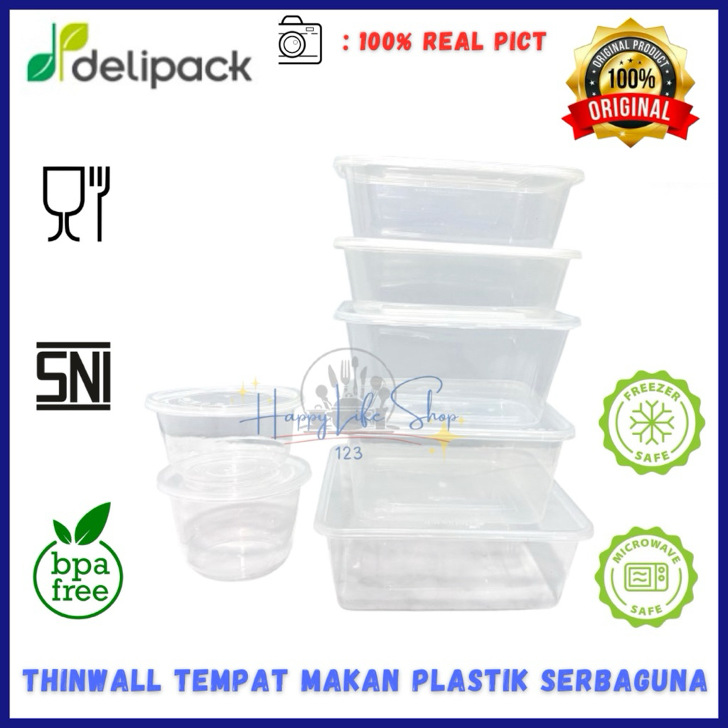 Thinwall Tempat Makan Plastik Serbaguna / Thinwall Square Kotak Makan Plastik / Thinwall Food Contai