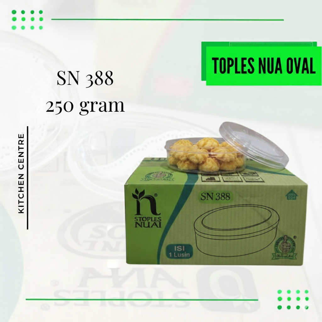 Toples Nuai Oval 250 gr Toples Kue Toples Bening Murah Toples Nastar Toples Plastik Bening Oval