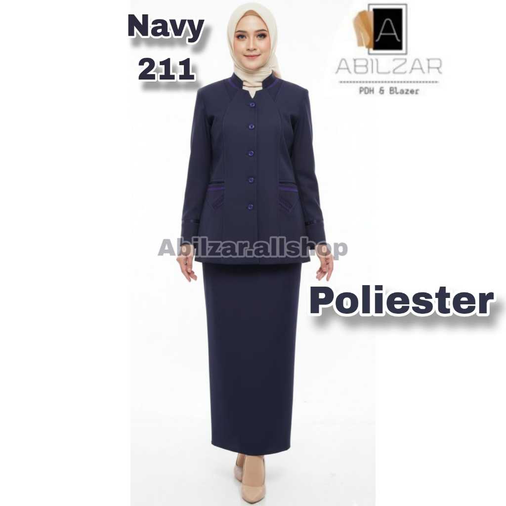 POLIESTER STELAN BLAZER SERAGAM DINAS PEMDA PNS GURU PDH WARNA NAVY/ BIRU DONGKER KODE 211