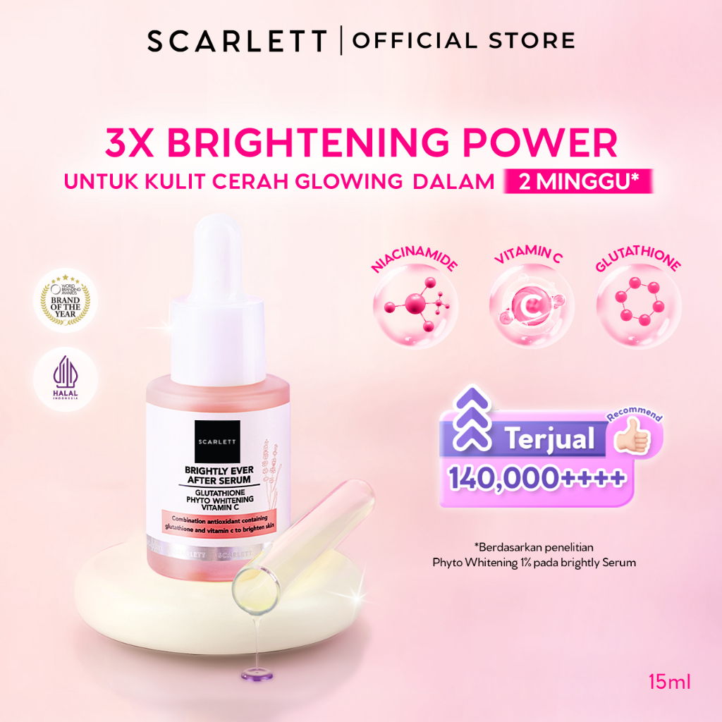 SCARLETT Brightly Ever After Serum - Brightening Serum Mencerahkan Wajah Melembapkan Glowing dan Beb