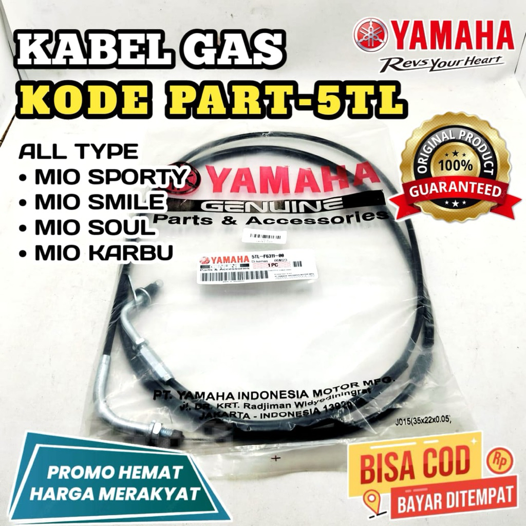 5TL KABEL GAS,YAMAHA,KABEL GAS MIO SPORTY,MIO SMILE,MIO SOUL,MIO KARBU,KABEL GAS ORIGINAL YAMAHA