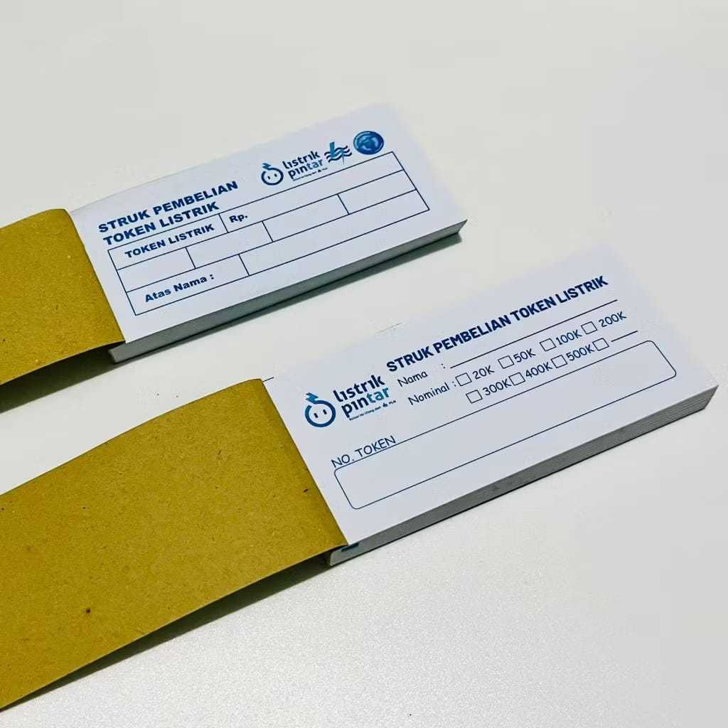 ( Isi 100 Lembar ) Struk Token Listrik Struk Pembelian Token Listrik Nota Token Listrik