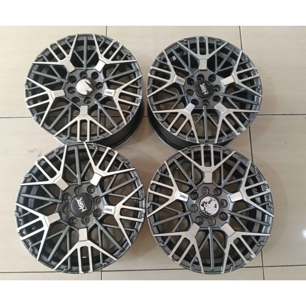Velg Mobil Bekas Hsr Benawa Ring 15x6,5 Lobang 8x100/114 ET42 Grey Polis Cocok Xenia Freed Mobilio B