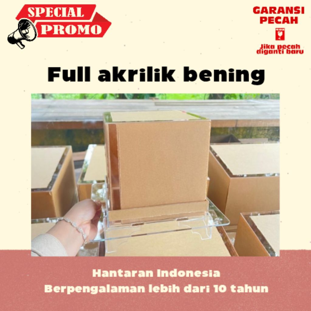 BOX HANTARAN FULL AKRILIK | TUTUP AKRILIK | BOX HANTARAN SESERAHAN