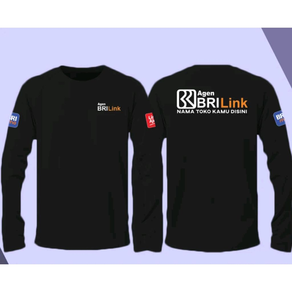 kaos BRI Link kasih nama toko kamu kaos lengan panjang