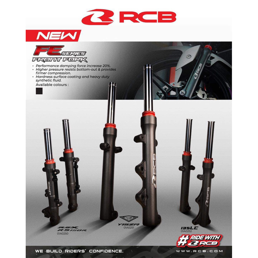 SUSPENSION RCB RACING SHOCK BREAKER DEPAN FE SERIES FRONT FORK SCOOPY VARIO 110 125 150 160 STYLO GE