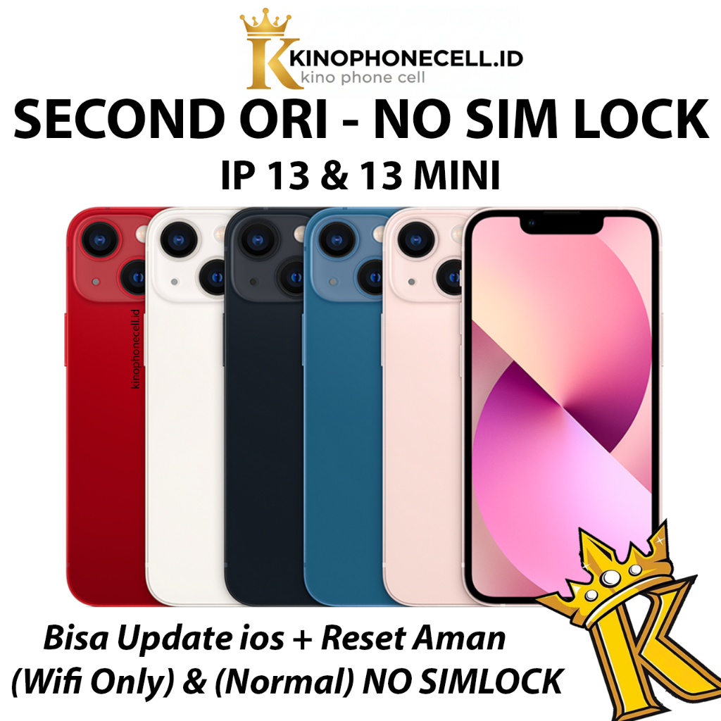 IP 13 Second & 13 Mini Normal Inter 13 128GB 256GB 512GB Fulset Mulus Like New Good Condition