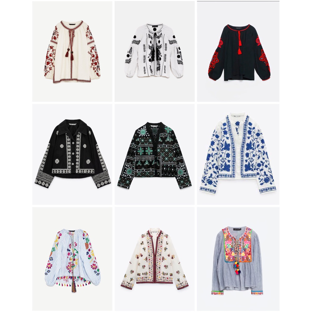 atasan zara bohemian bordir