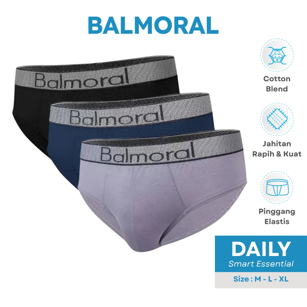 Balmoral Daily Celana Dalam Pria Brief 3 Pcs Cotton Blend CD.A.032