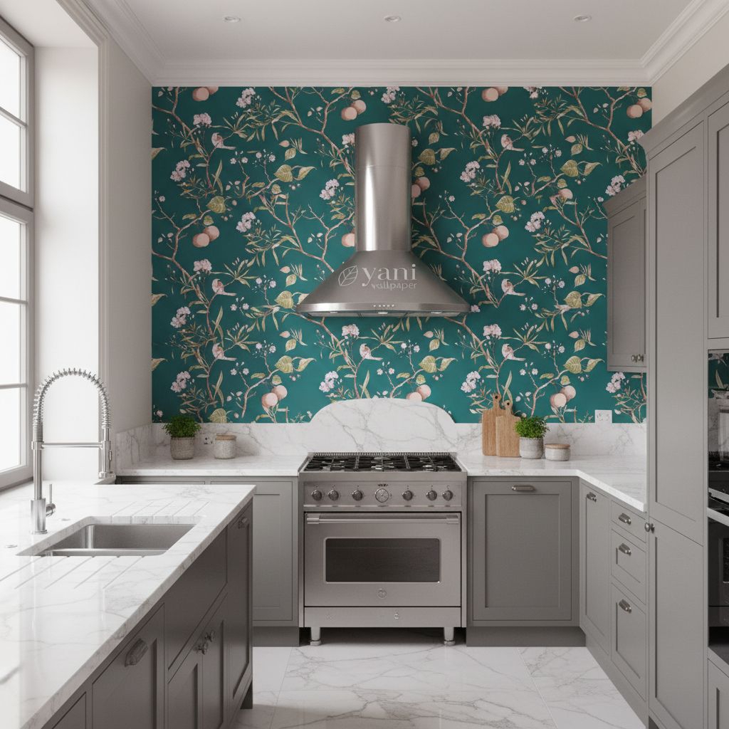 Wallpaper Sticker Dinding Motif Hijau Pohon Apel Dekorasi Rumah Mewah Aesthetic Bisa Untuk Dekorasi 