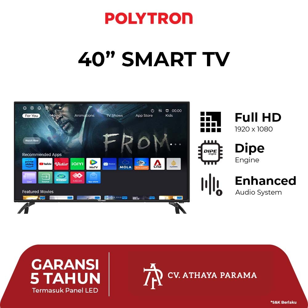 Led TV Polytron 40CV8969 Smart Lite Digital TV 40 Inch