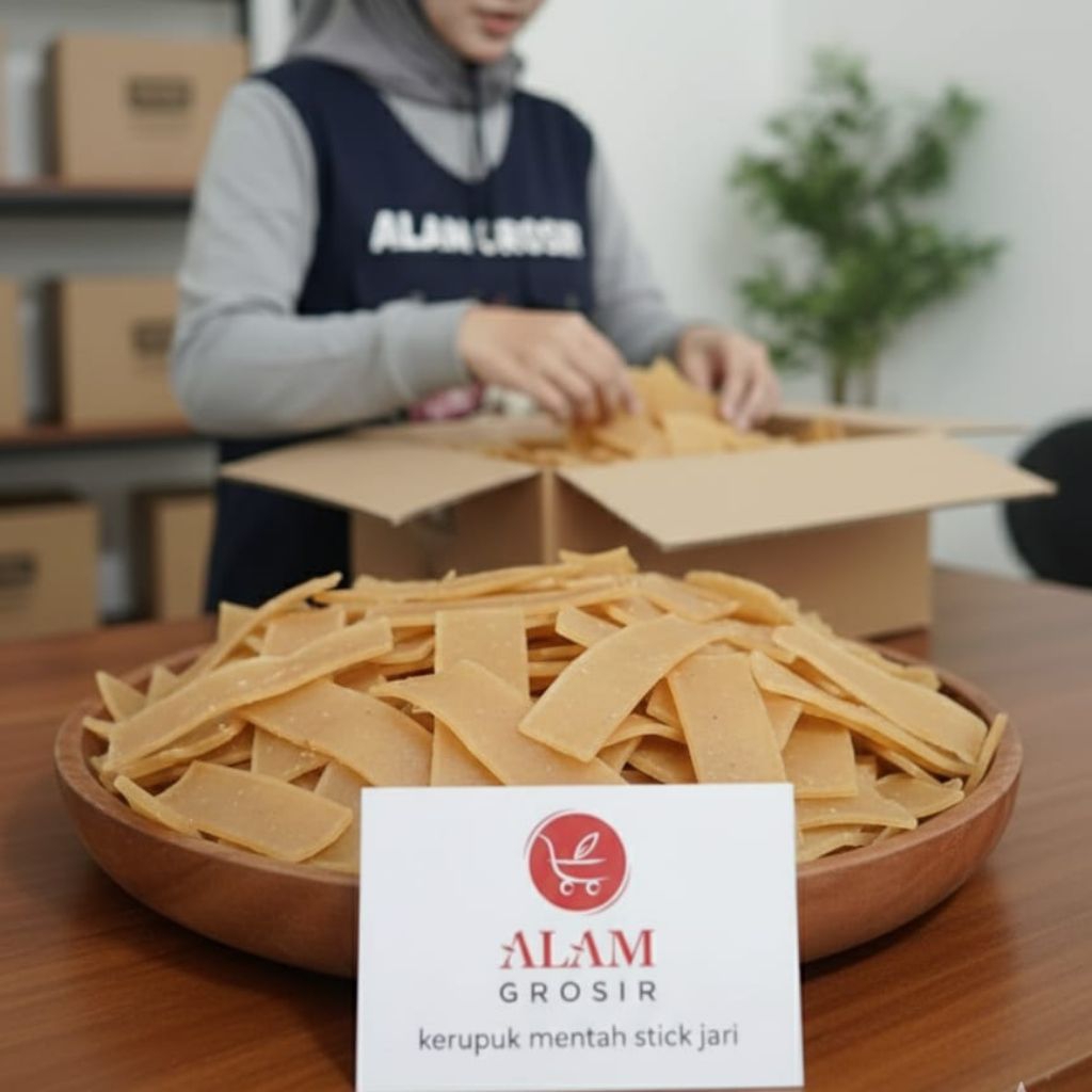 Kerupuk mentah Stick rambak tepung Jari-Jari coklat 250g, 500g, 1kg