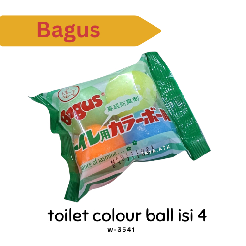 KAMPER KAPUR BARUS BULAT BAGUS TOILET COLOUR BALL ISI 4 160G PENGHARUM KAMAR MANDI