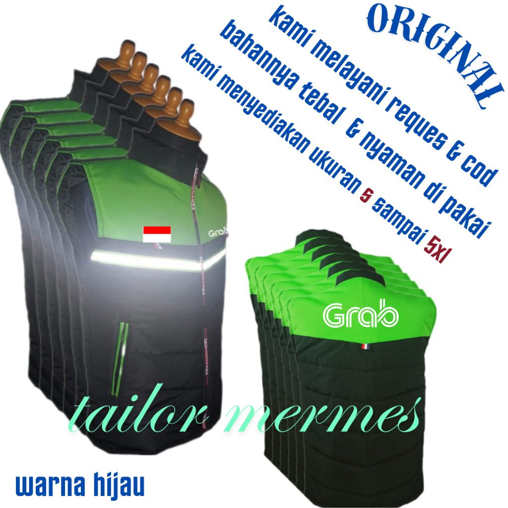 Diskon !!! Rompi Pria Terbaru Grab / Rompi Grab Terbaru, Rompi Pria | Rompi Ojol Grab | Rompi Vest G