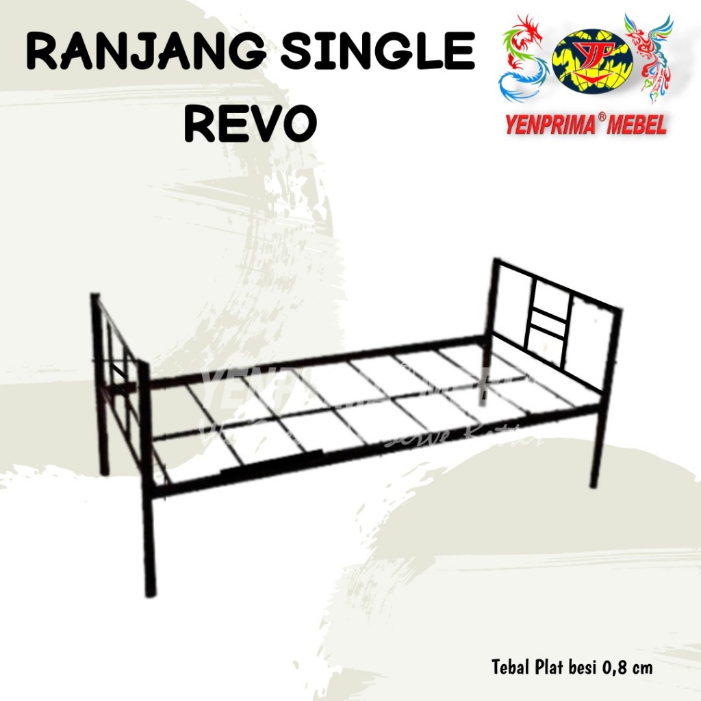 Ranjang single Revo uk 90x200 (HANYA RANJANG BESI)