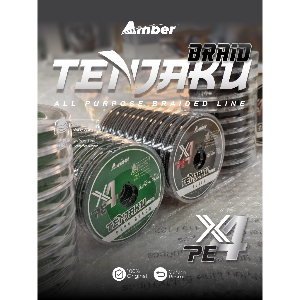 Senar PE Tenjaku Super Kuat Lembut 50 M Anti Kusut, Lembut, Senar PE Casting Profesional.