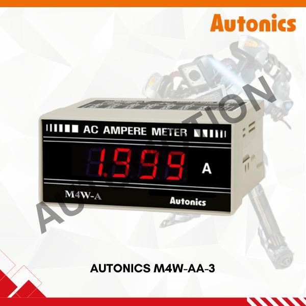 Autonics Panel Meter Digital M4W-AA-3 Ampere Meter LED 3-digit 7-segment 14mm Input 1.999A AVG 110/2