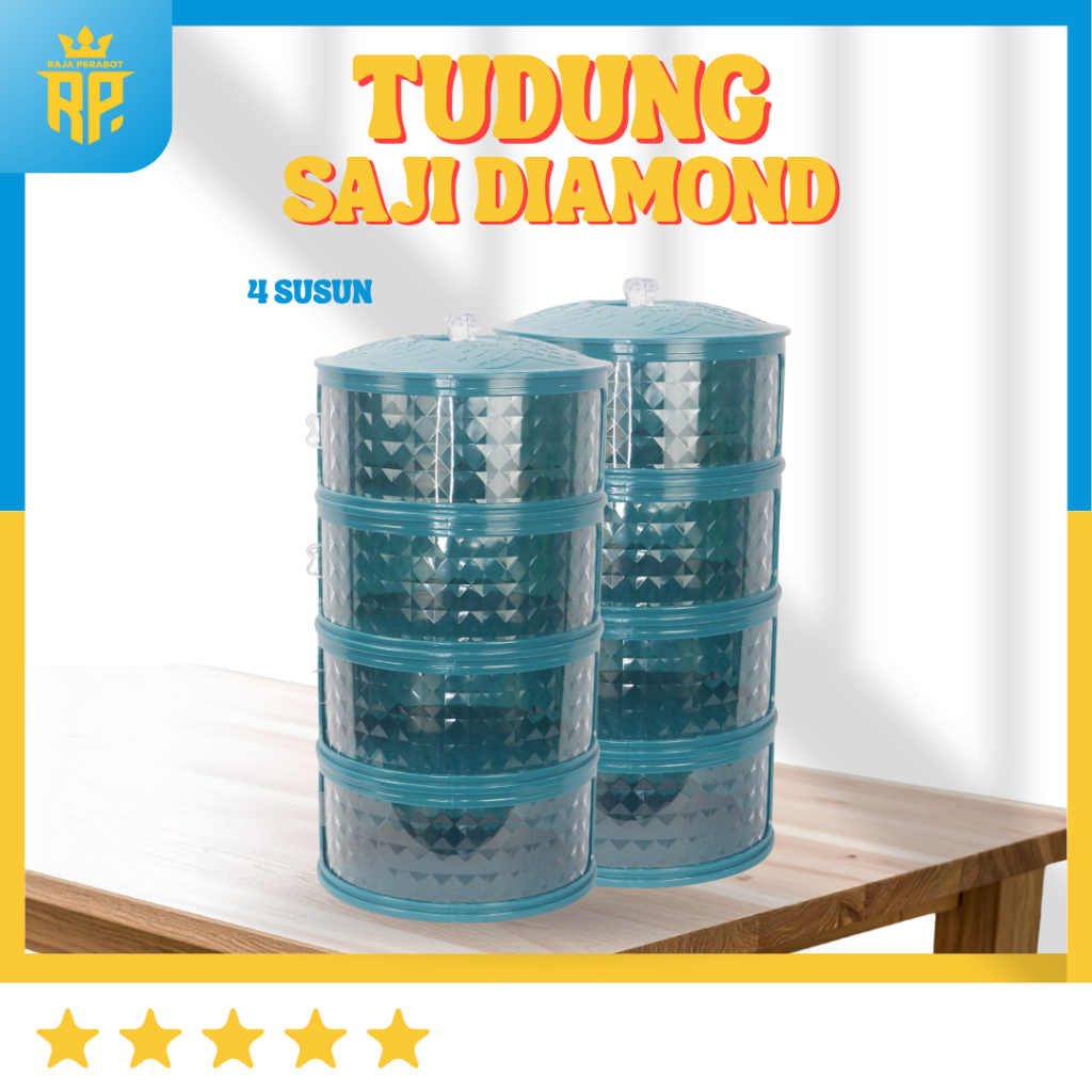Tudung Saji 4 Susun / Warna Hijau  / Rak Penutup Makanan / Serbaguna/ Anti Debu / Dapur Rumah Tangga