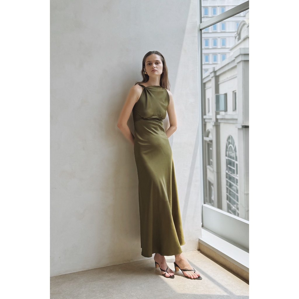 ALOES - ALINA DRESS OLIVE GREEN