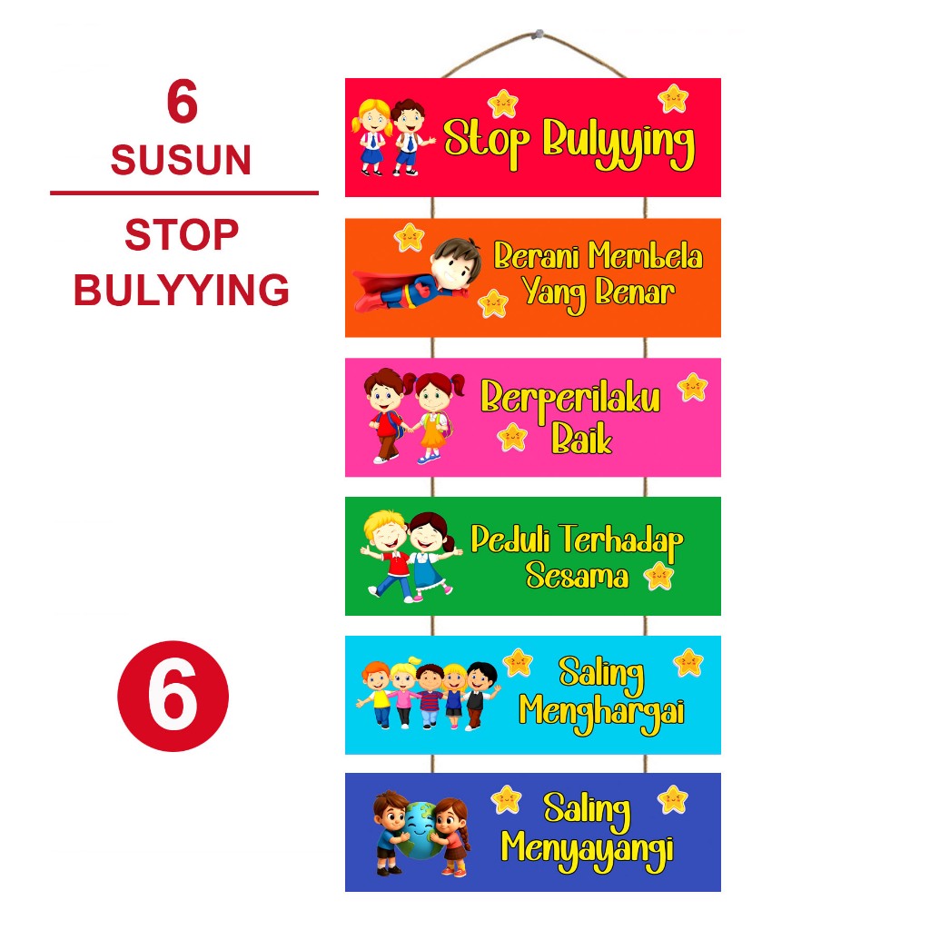 Pajangan Ruang Kelas Tema Stop Bullying - Dekorasi Dinding Kelas - Poster Ruang Kelas - Hiasan Dindi