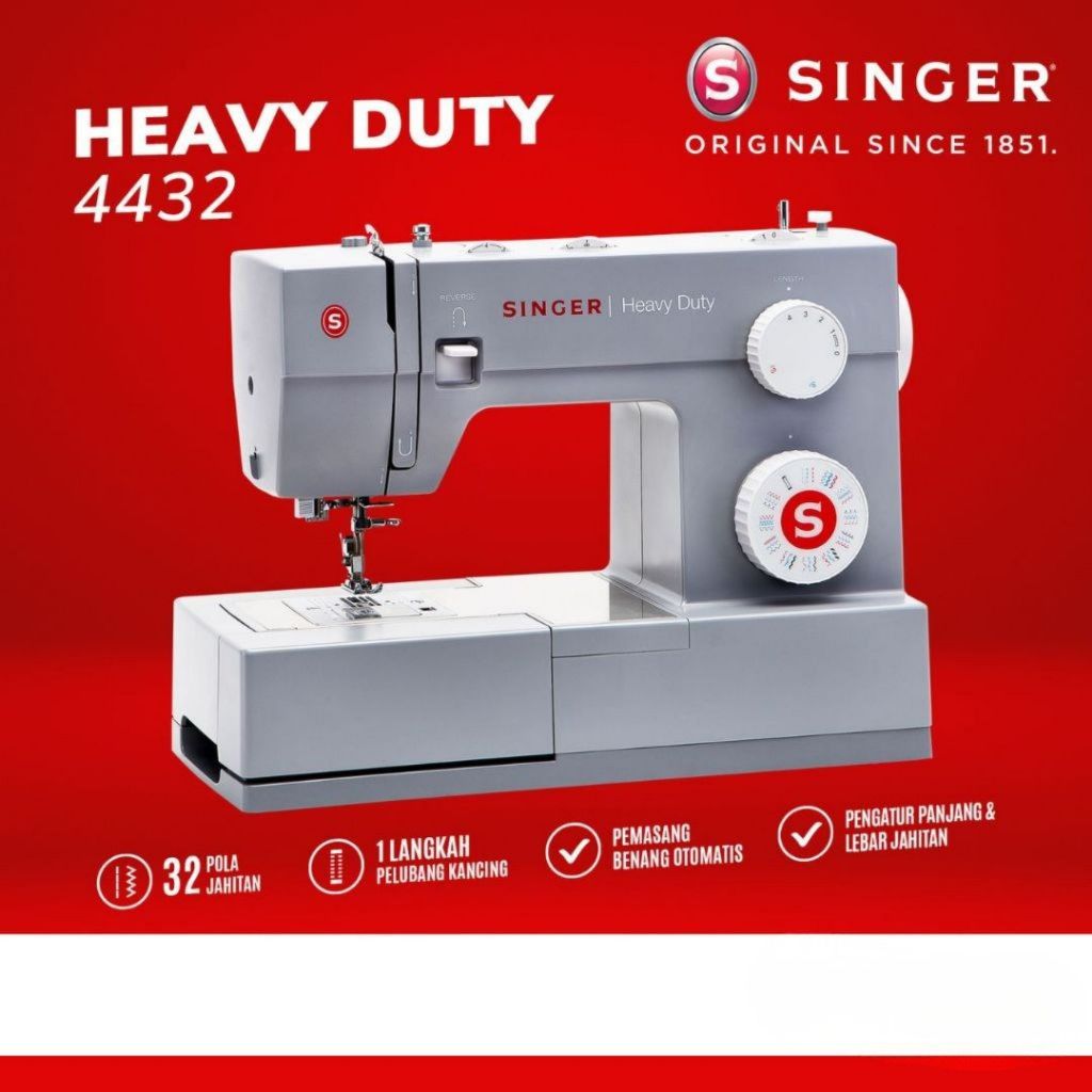 SINGER 4432 - Mesin Jahit Heavy Duty Portable