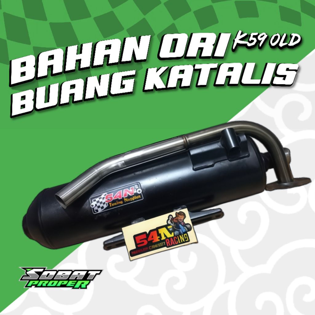 KNALPOT BUANG KATALIS BY 54N RACING MUFFLER BAHAN ORI K59 OLD