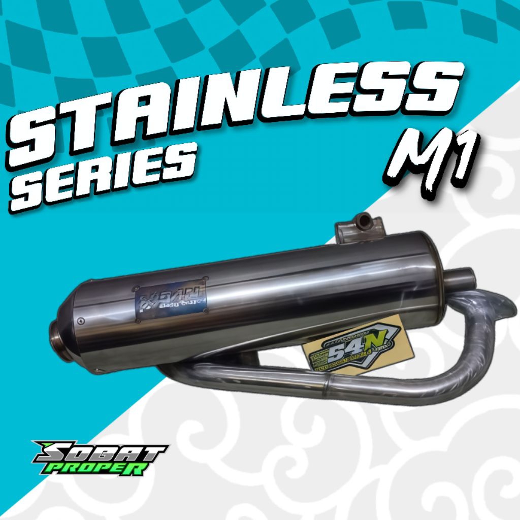 JUAL KNALPOT 54N STAINLESS M1 SERIES VARIO/PCX/NMAX/AEROX NEW/BEAT/SCOPPY
