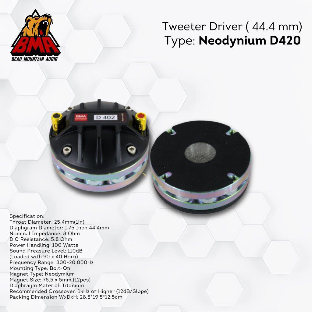 Tweeter Driver BMA D420 /Tweeter Neodynium D420 /Twiter BMA