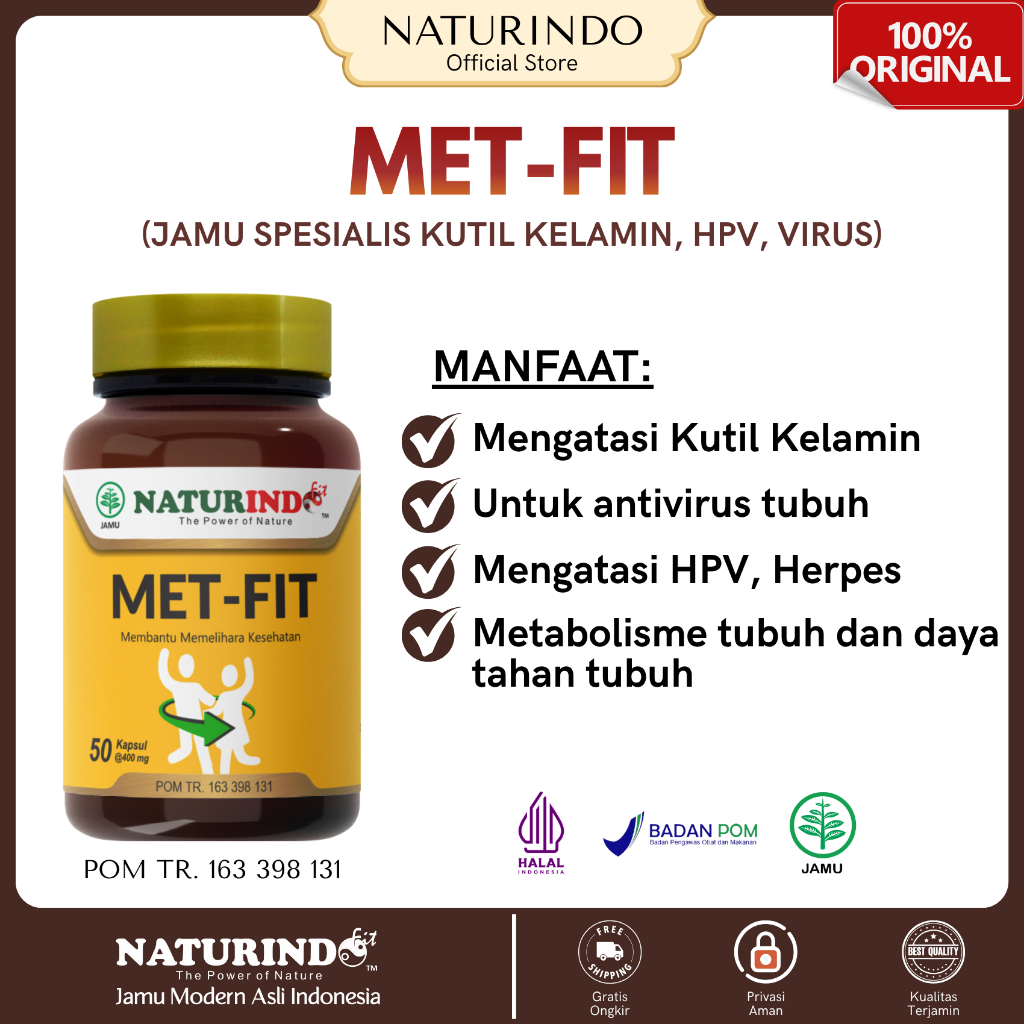 MET-FIT - NATURINDO Obat Herbal Kutil Kelamin Sipilis Raja Singa Merontokkan Kutil pada Kelamin