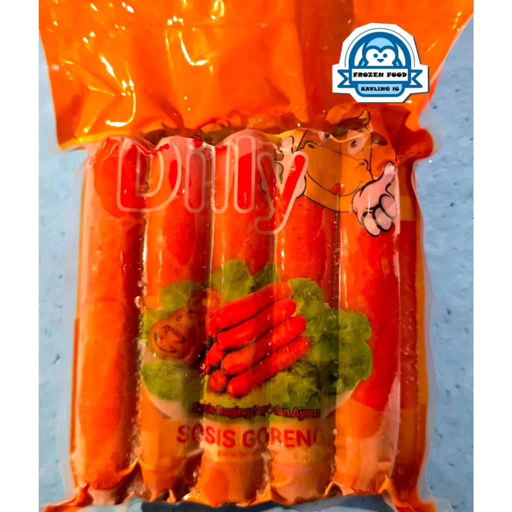 Dilly Sosis Goreng 500Gr / Sosis Daging Sapi Dan Ayam 500Gr