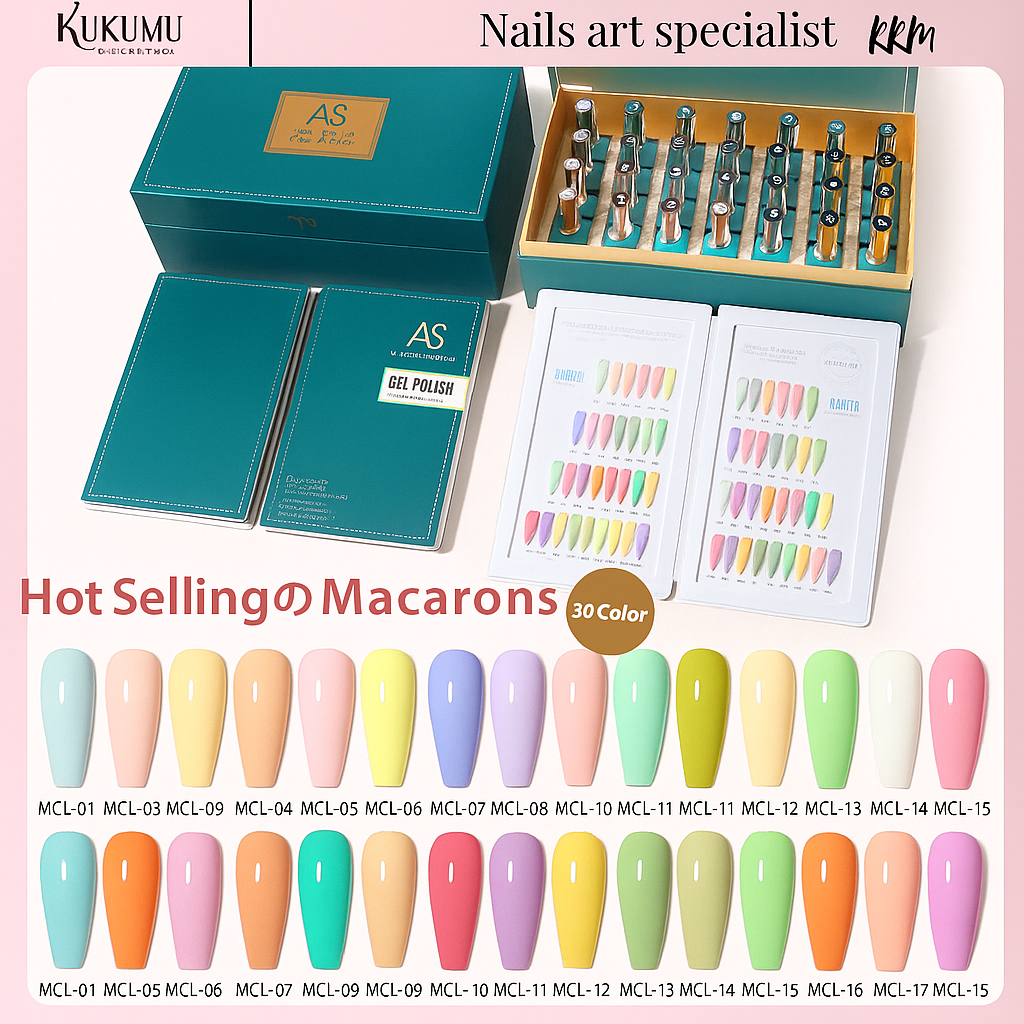 1 Set AS NAIL GEL KODE (MCL) PASTEL MACAROON AS KUTEK GEL 1 SET 30 WARNA / ANOTHER SEXY KUTEK GEL PA