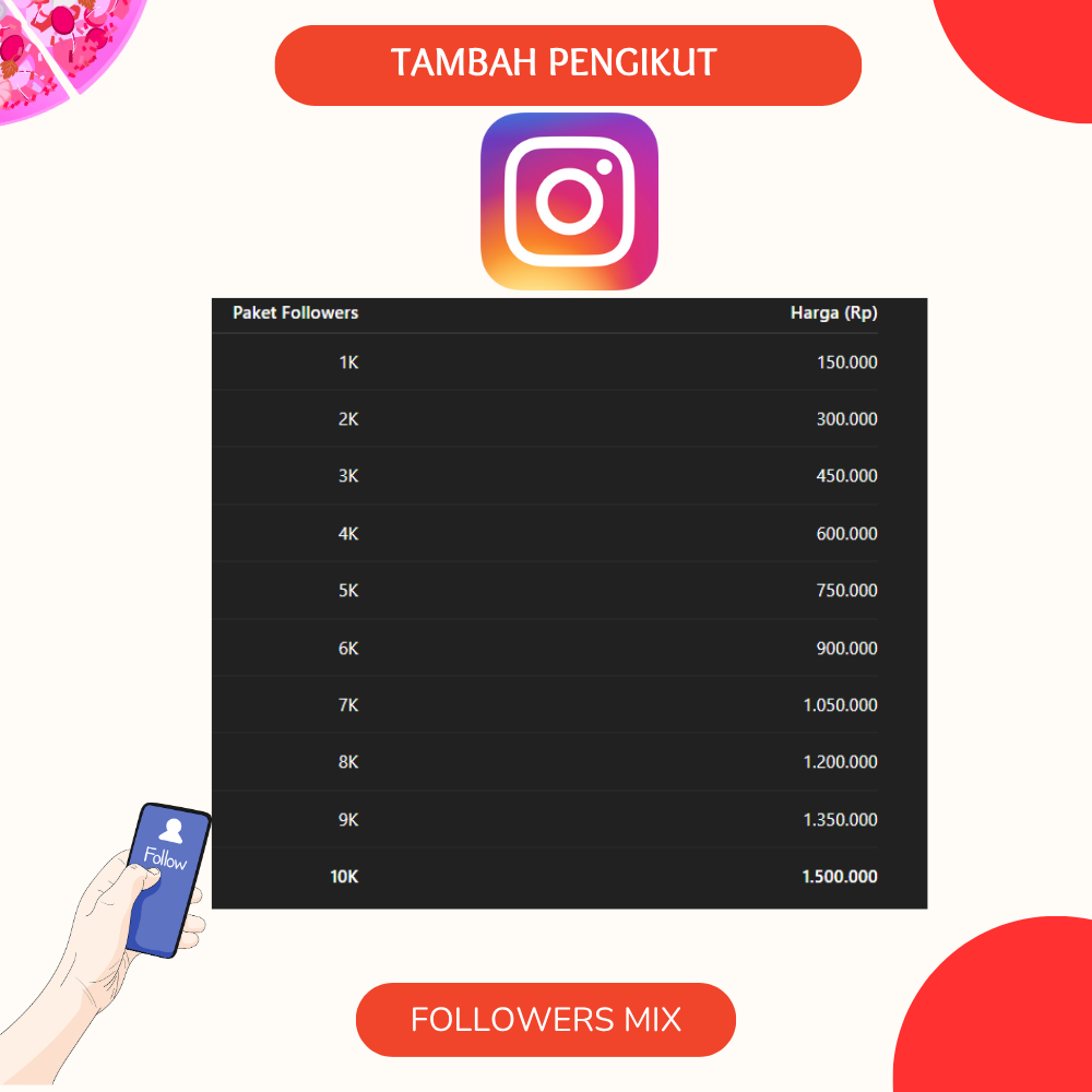 FOLLOWERS IG MIX 6K–20K | REAL HUMAN | AUTO MASUK | CEPAT & AMAN
