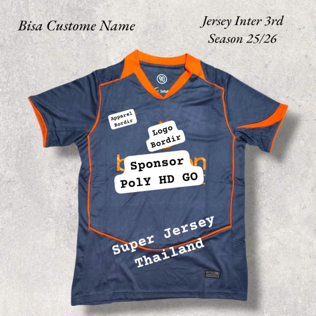 Jersey baju bola pria wanita dewasa klub Int3r 3rd 25/26