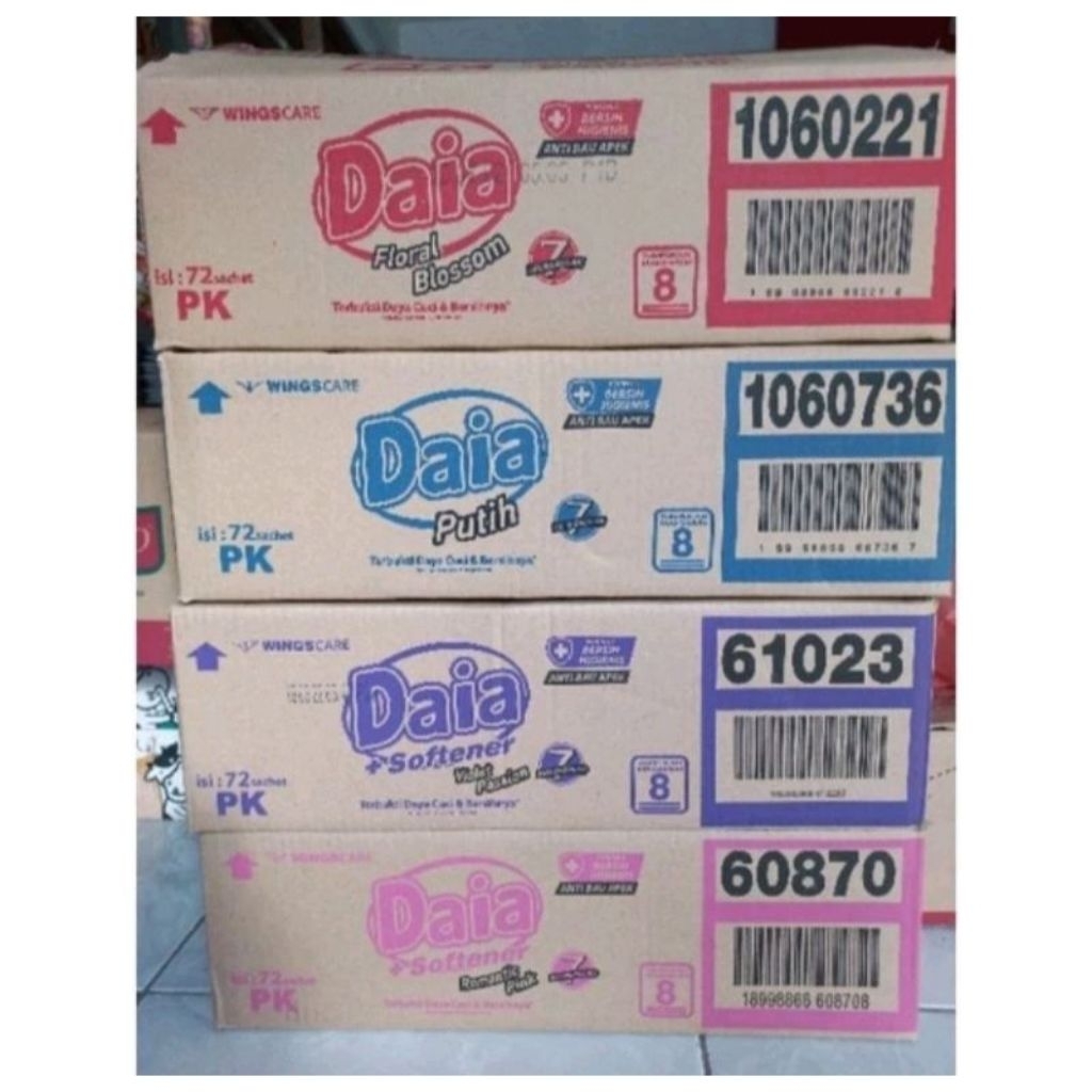 Daia Detergen Bubuk Renceng Putih (1 dus isi 72 sachet)