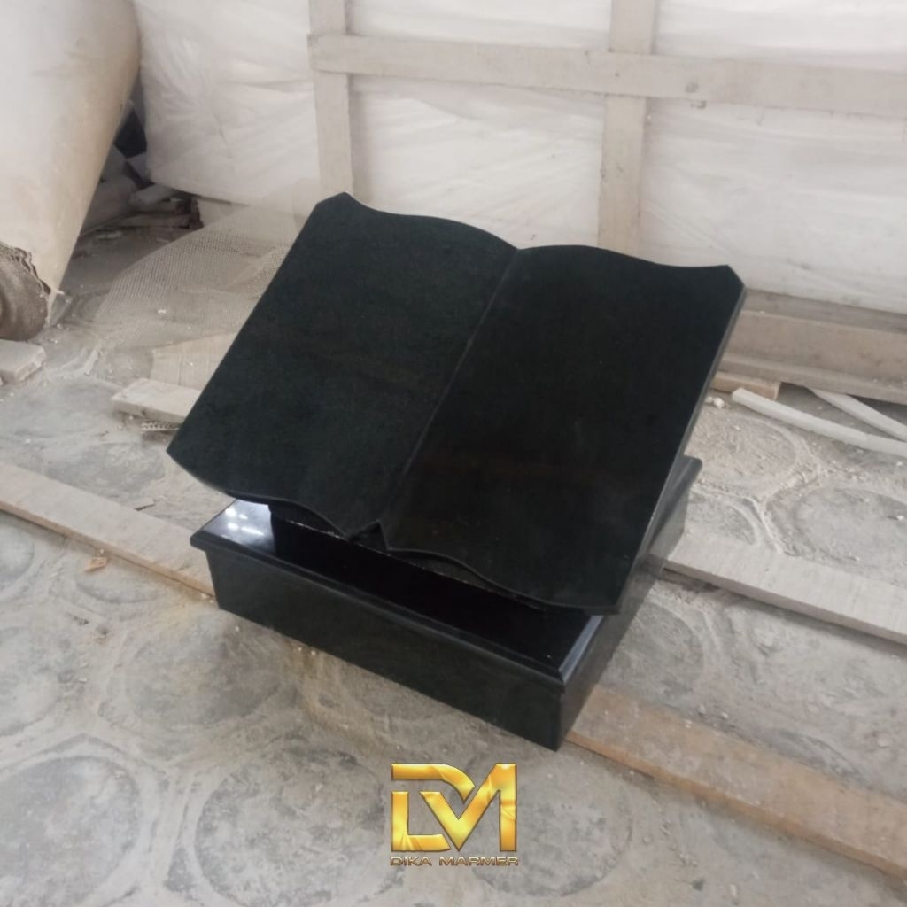 Maesan Box Batu Granit Hitam Model Buku Glosy