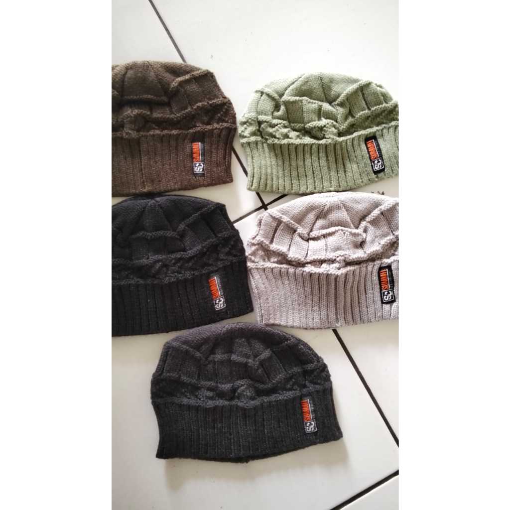 Peci Kupluk SUMMIT Pria Modern Bahan Rajut Elastis