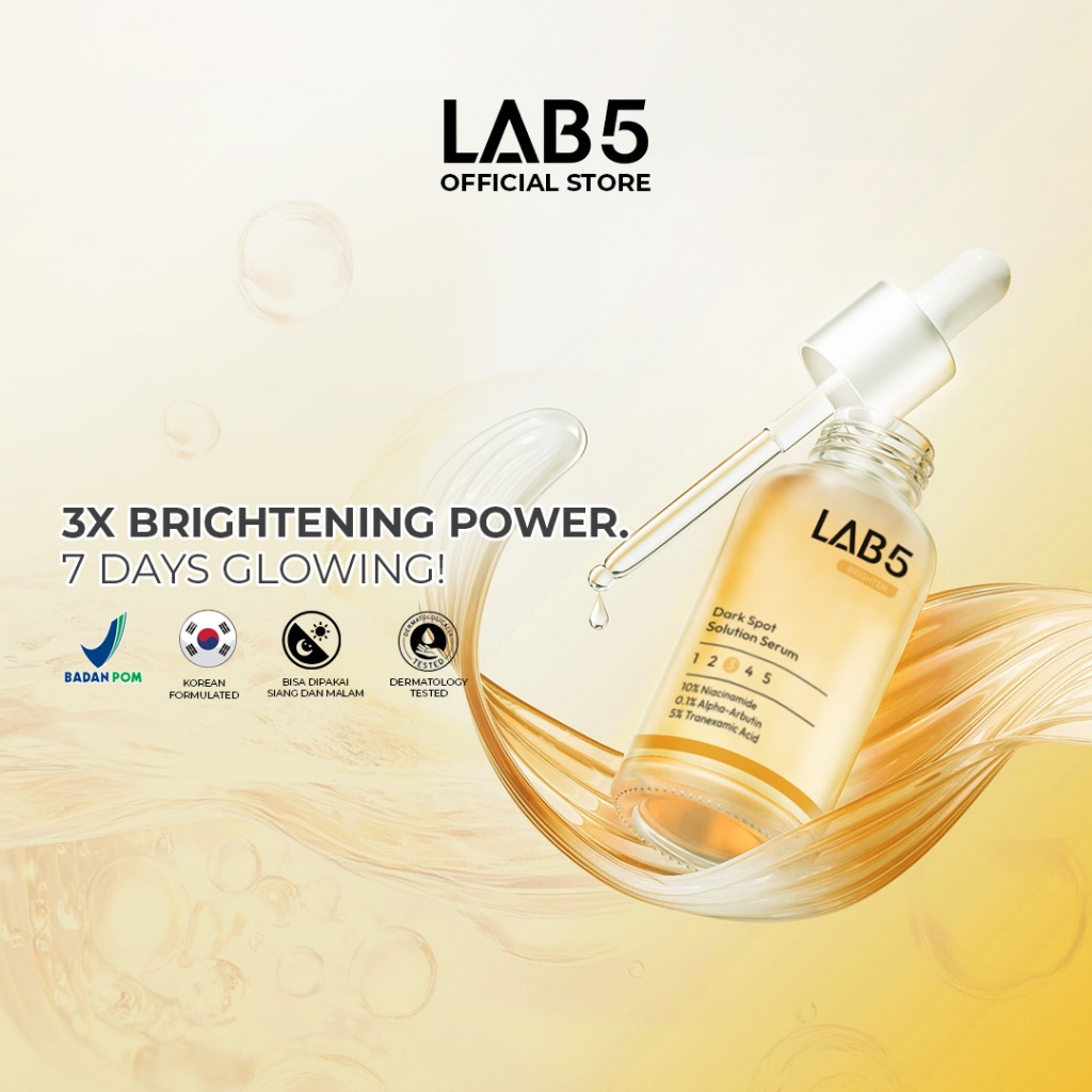 LAB5 Dark Spot brightening Serum 30ml - 3x Brightening Power Serum Untuk Mencerahkan Wajah