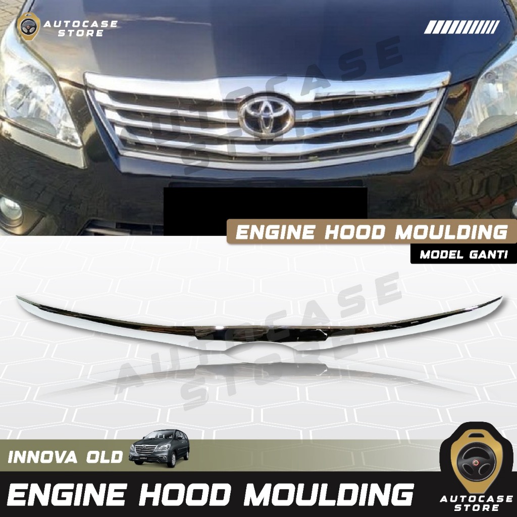 ENGINE HOOD MOULDING INNOVA LAMA 2012 2013 2014 2015 MODEL GANTI LIST KAP MESIN AKSESORIS MOBIL