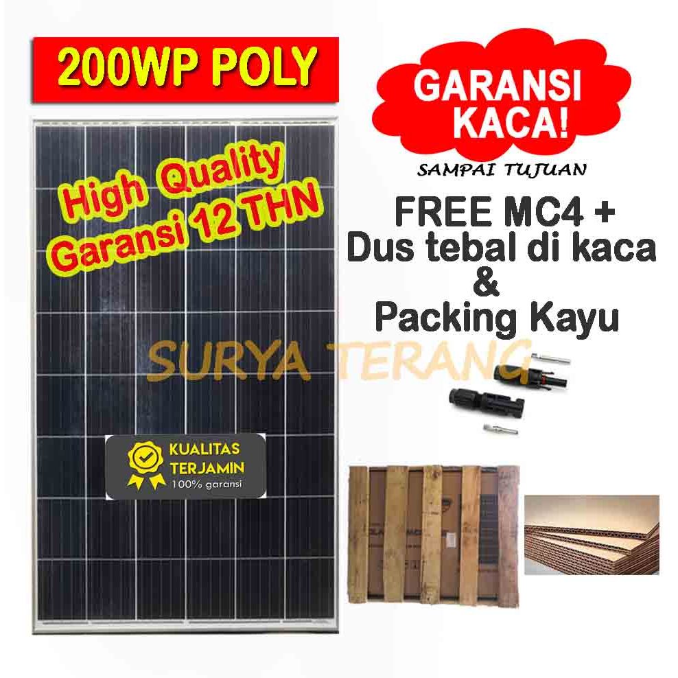 Solar Panel Surya 200wp Poly Solar Cell 200wp Poly Original FREE Packing kayu + MC4
