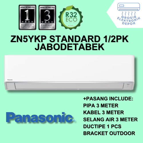 FREE PASANG + AKSESORIS AC Panasonic 1/2 PK ZN5 STANDARD Grosir Elektronik Depok