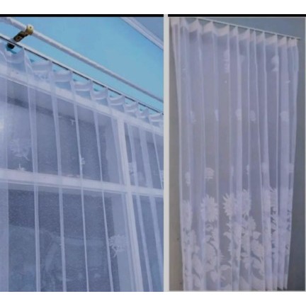 Gorden Vitrase Gold Polos Import Dalaman MOTIF BUNGA