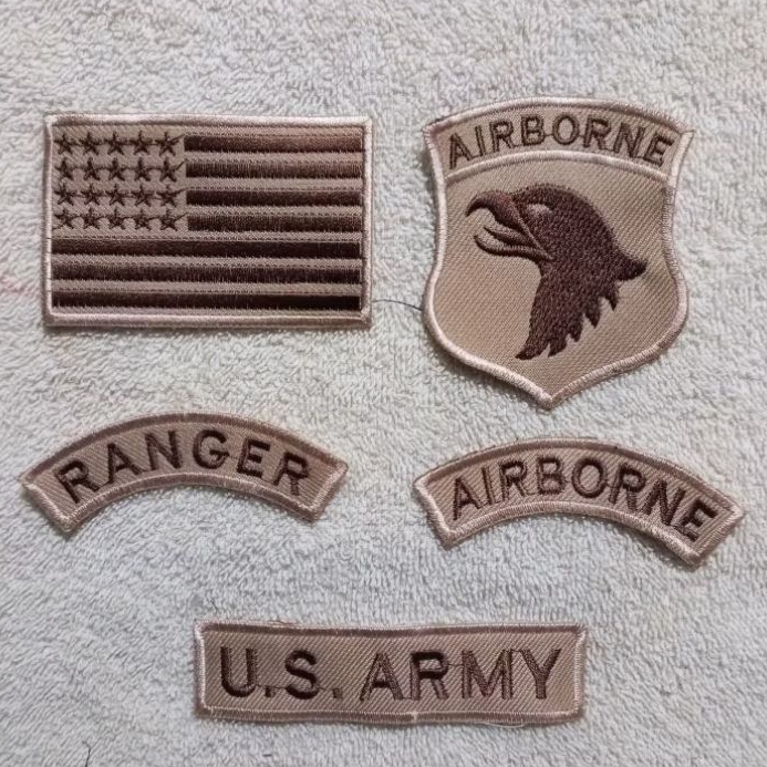 Patch bordir AIRBORNE, PATCH US ARMY, TAMBALAN BAJU, PATCH ARMY Gurun pasir
