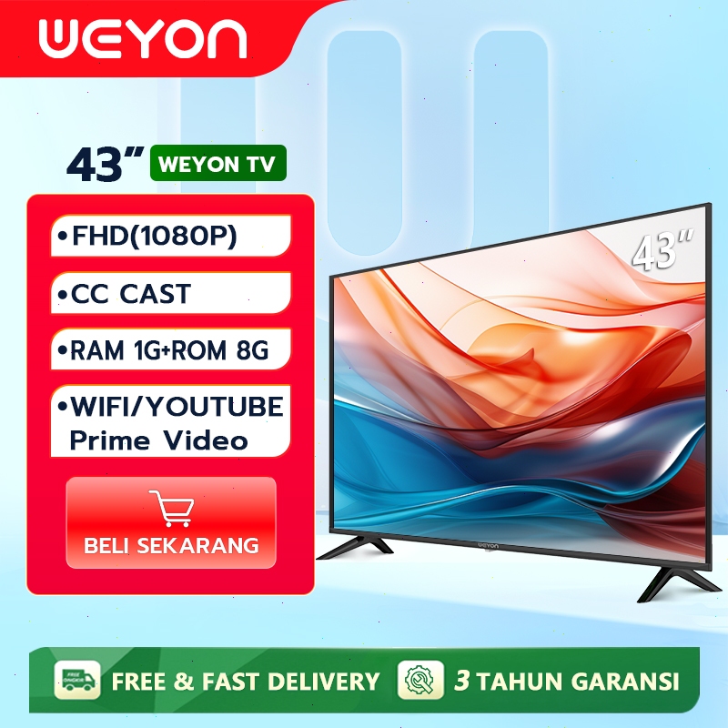 WEYON Smart TV Android 32 Inch 43 Inch Digital TV LED FHD Televisi LED 32/40/43 Inch Televisi Led Yo