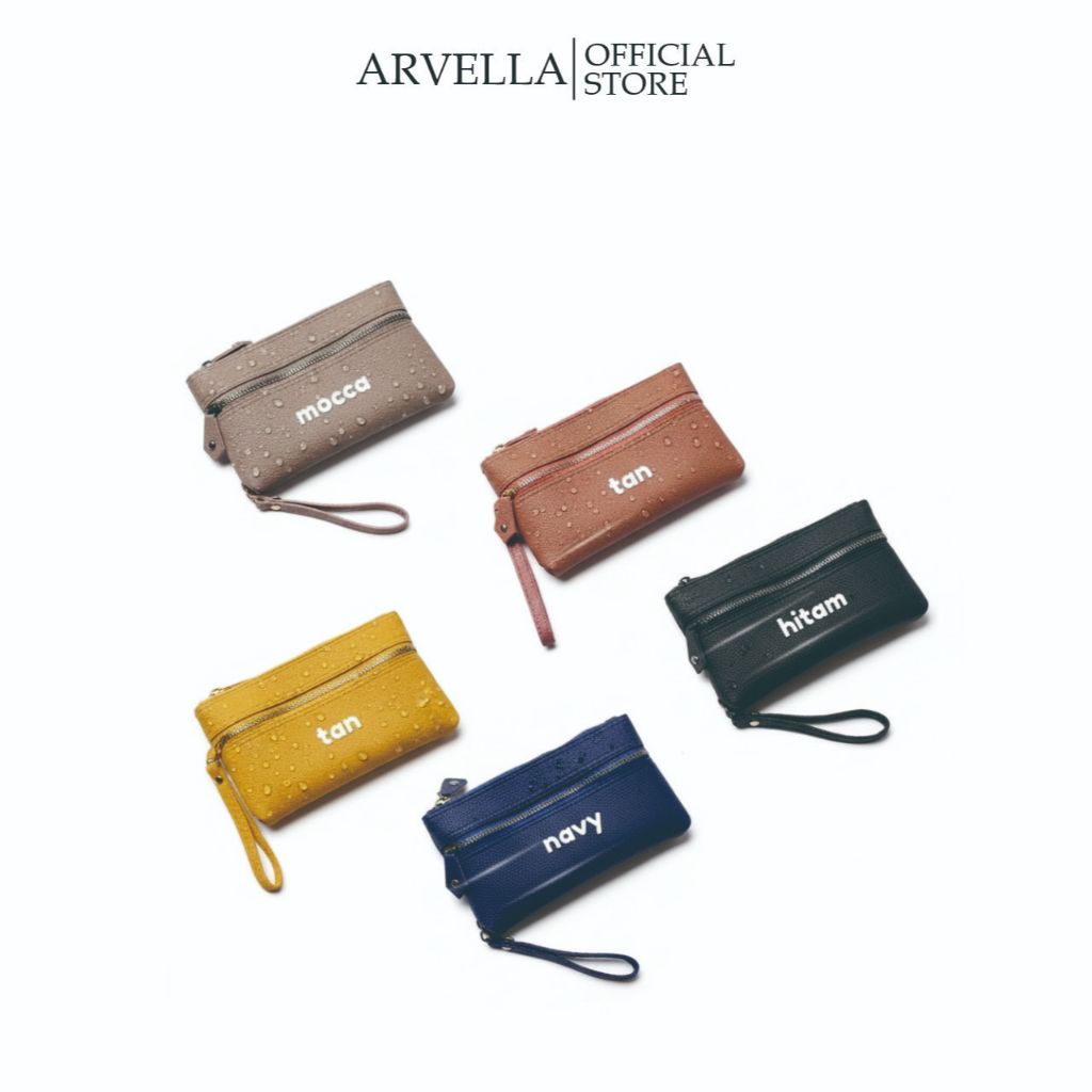 Dompet Wanita Multifungsi Pouch Tangan Simple Elegan – Dompet Makeup / Clutch Kulit Sintetis Import 