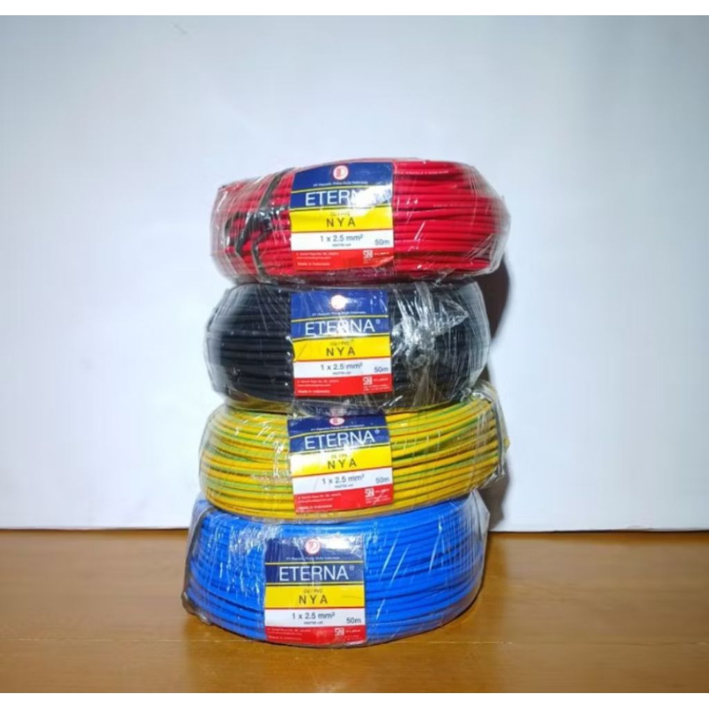 Kabel Listrik NYA Eterna 1x2,5mm Full Tembaga Kawat | Eterna 1x2.5 SNI - 50 Meter