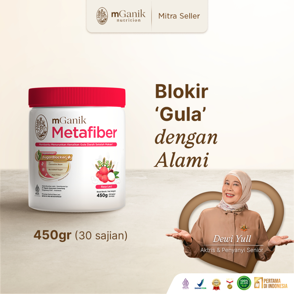 mGanik Metafiber Leci 450gr - Suplemen Serat Diabetes Alami