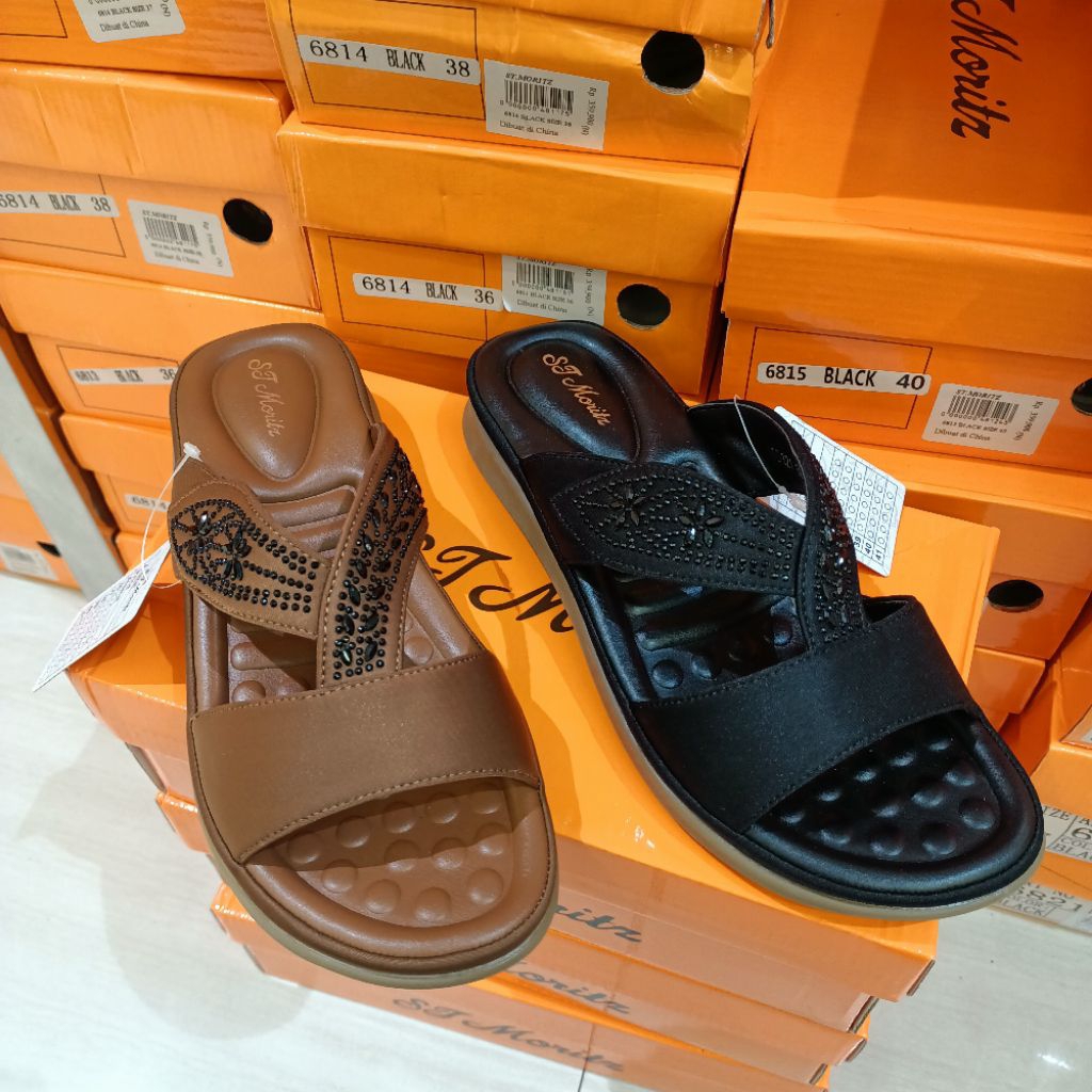 Sandal flat wanita ST.MORITZ original
