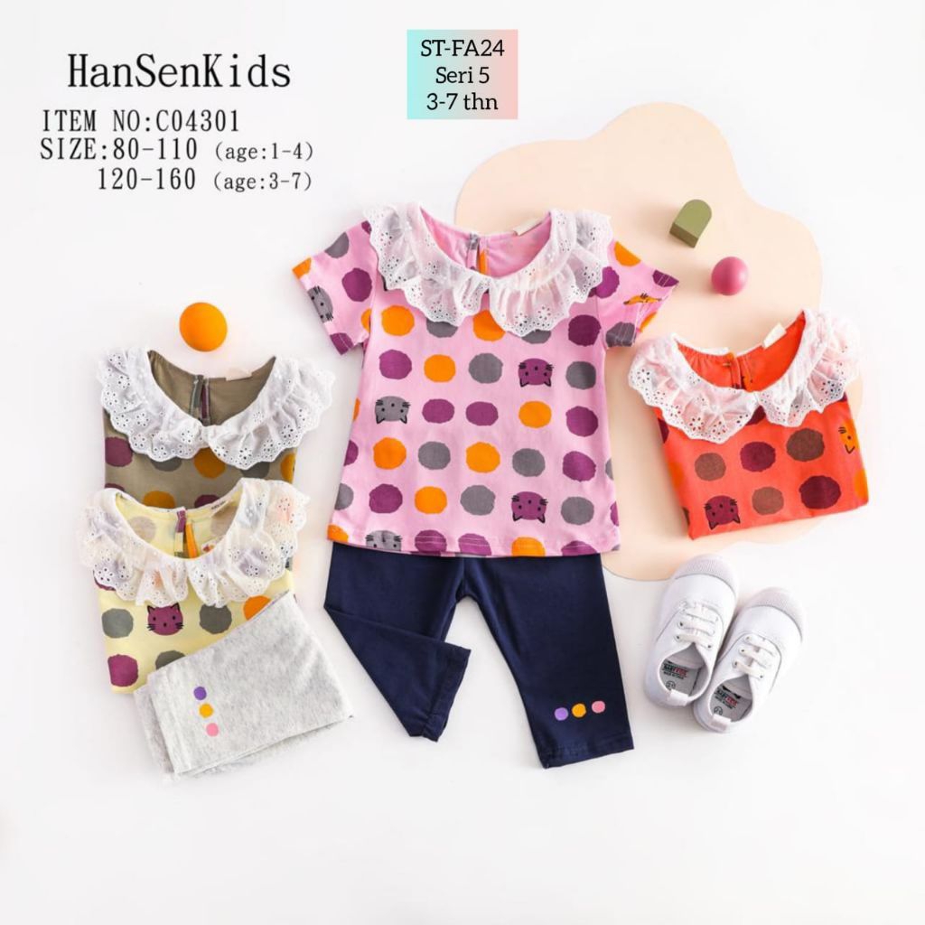 Baju Setelan Anak Perempuan Han Sen Kids