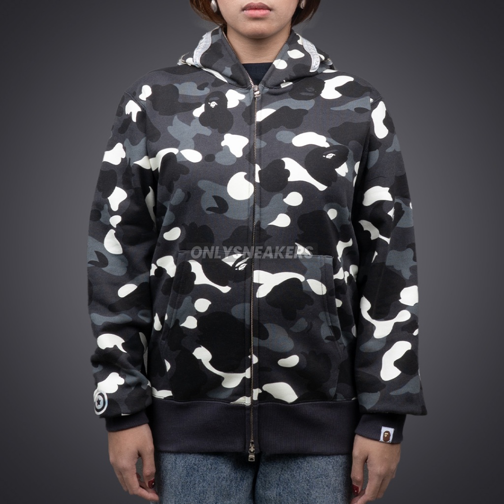 BAPE CITY CAMO SHARK FULL ZIP HOODIE BLACK